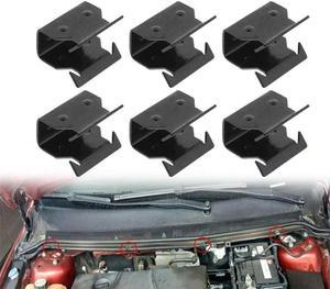 Yassdwbn 6Pcs Car Metal Clamps Cowl Scuttle Panel Trim Clips # 1329640 For Ford Focus MK2