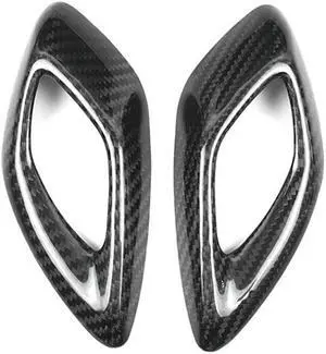 Yassdwbn Real Hard Carbon Fiber Door Handle Panel Cover Black For Chevrolet Camaro 16-23