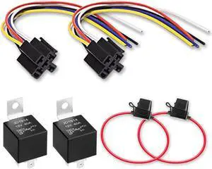 Yassdwbn 12V 40A 5Pin Relais-Sockel-Sicherungshalter Kit Set Universal für Auto SUV Yassdwbn 12V 40A 5Pin Relais-Sockel-Sicherungshalter Kit Set Universal für Auto SUV
