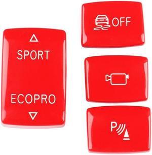 FYUU 4Pcs Red Gear Shift Button Cover Trim For Bmw 3Series F30 F31 F34(Gt) F35 13-19