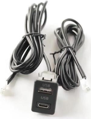 Acaigel Car Navigation 4 Pin 6 Pin To Usb+Type-C Port Panel Interface Extension 145Cm Cable Adapter For Aftermarket Multimedia Head Unit