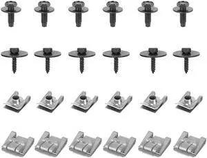 Furulu 24Pcs Under Engine Cover Undertray Fitting Clips For Mercedes C Class W203 W204