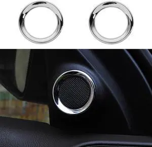 Acaigel 2X Chrome Front Door Speaker Trim Ring For Jeep Grand Cherokee Durango 2011-2021