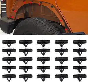 Acaigel 25Pcs 68039280Aa Fender Flare & Rocker Moulding Clips For Jeep Wrangler Jk
