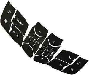 Yassdwbn Steering Wheel Button Repair Decals Stickers For Ford Mustang 15-18