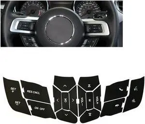 Paiying Steering Wheel Button Repair Decals Stickers Replacement For Ford Mustang 15-18