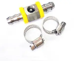 Paiying 3/8 Inch Fuel Line Fuel Pressure Gauge Sensor T-Fitting Adapter