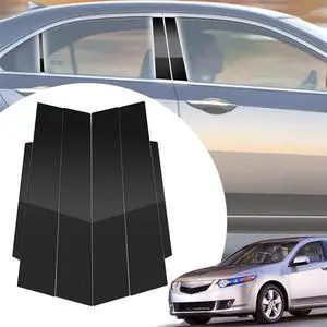 Acaigel 6PCS Black Pillar Posts Covers Door Trim For Acura TSX 2009-2014