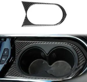 Acaigel Carbon Fiber Interior Center Console Cup Holder Cover Trim For Cadillac ATS
