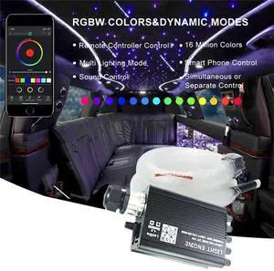 Acaigel 850x Fiber Optic 16W RGBW LED Car Headliner Star Light Roof Ceiling Meteor Lamp