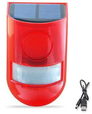 Acaigel Waterproof Solar Strobe Siren Alarm Light Outdoor Motion Sensor Alarm Security Light for Driveway