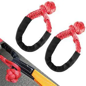 Acaigel 2 Pcs 1/2" Soft Shackle Rope Synthetic Tow Recovery Strap 38000LBS Breaking Power