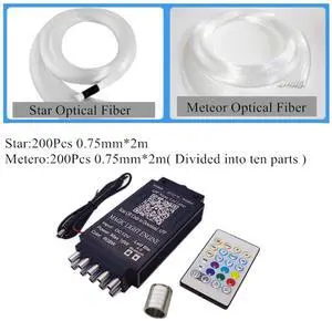 Paiying 12V 16W RGBW Fiber Optic Star Meteor Ceiling Machine Kit LED Light 400Pcs Fibers