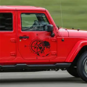 Paiying Hood car sticker compass totem Black Car Door Compass Decal Auto Vinyl Bonnet Sticker  for Car Truck Camper Rv