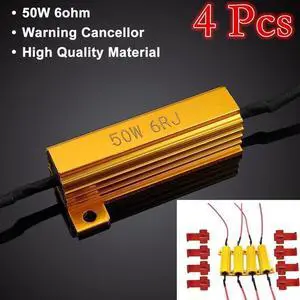 Acaigel 4Pcs 6ohm 50W LED Load Resistors Turn Signal Blinkers/Fog Lights Fix Hyper Flash