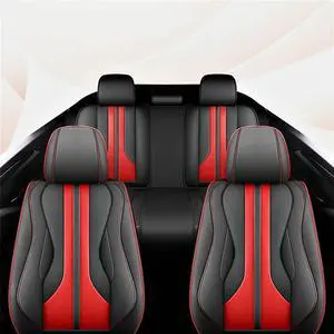 Paiying Black+Red Pu Leather 5-Seats Car Seat Covers Cushion Set Front & Rear Paiying Black+Red Pu Leather 5-Seats Car Seat Covers Cushion Set Front & Rear