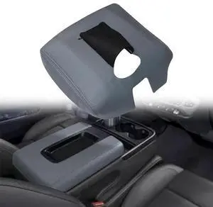 Acaigel 1Pc Console Lid Armrest Cover Skin Ash Gray For Chevy Silverado 1500 2014-2018