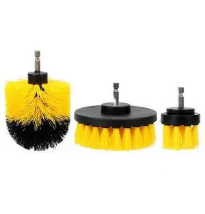 Acaigel 3pcs Drill Brush Automotive Detailing Kit Nylon Bristles Car Cleaning Tools Set