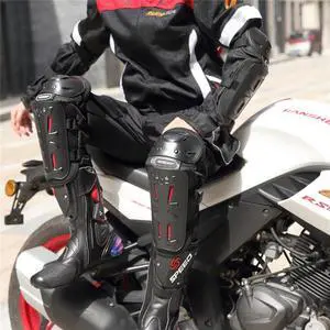Paiying 4 Pcs Breathable Adult Motorcycle Riding Kneepad Elbow Shin Armor Tough PE Shell