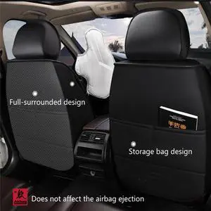 Paiying Black PU Leather Car Seat Covers Full Set Front + Rear Cushion Pad 5-Seats USA Paiying Black PU Leather Car Seat Covers Full Set Front + Rear Cushion Pad 5-Seats USA