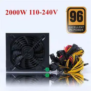 Paiying 2000W Ethereum Mining Power Supply Mining Rig For Coin Mining Eight 110-240V US