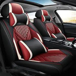 Acaigel Car Seat Covers PU Leather Front Rear Seat Cushion Bench Protector  USA
