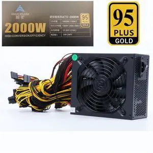 Acaigel 2000W Modular Power Supply for 6 GPU Rig Coin Mining Miner 95 Gold