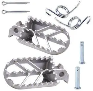 Acaigel 2x Silver Stainless Motorcycle Front Foot Pegs Footrest For Suzuki Honda Yamaha