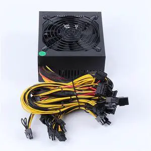 Acaigel 2200W Modular Power Supply for 6/8 GPU Rig Coin Mining Miner 96 Gold 110-240V