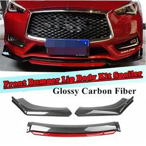 Paiying 4Pcs 3D Carbon Fiber Style Car Front Bumper Lip Chin Splitter Body Kit Paiying 4Pcs 3D Carbon Fiber Style Car Front Bumper Lip Chin Splitter Body Kit