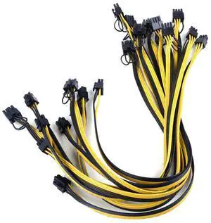 Acaigel 10Pcs 50Cm Quality 6Pin To 8Pin (6+2Pin) Pci-E Cable 18Awg Mining