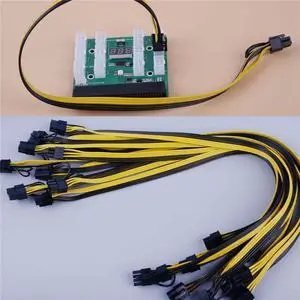 FYUU 10Pcs 50Cm Quality 6Pin To 8Pin (6+2Pin) Pci-E Cable 18Awg Mining