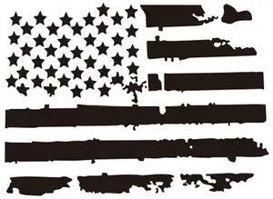 Acaigel 35"x20" Distressed USA Flag Car Truck Hood Sticker Graphic Decal Black