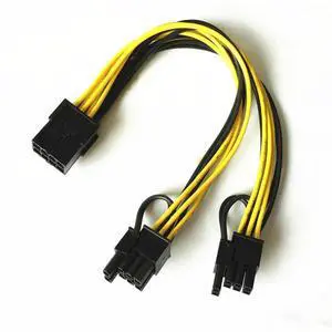 10 X Pcie 8 Pin Male To Dual Pci-E 6+2 Pin Female Gpu Power Cable Splitter