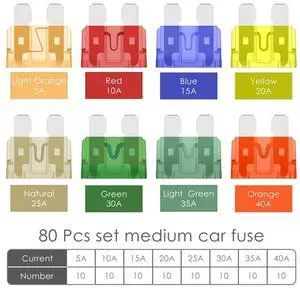 Acaigel 80PCS Automotive Truck ATC ATM Micro Mini Auto Car Blade Fuse Assortment Kit USA