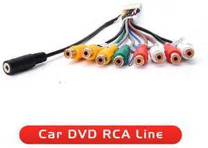 FYUU 20Pin Car Stereo Radio RCA Output Plug Wire Aux IN Adapter Cable MIC Video Audio