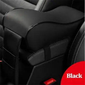 Acaigel Black Car Center Armrest Pad Double Bag PU Leather Cushion Interior Accessories