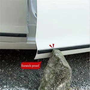 Paiying Glossy Carbon Fiber Color Side Skirt Door Side Line Sill Garnish Body Molding Trim Cover 4Pcs For