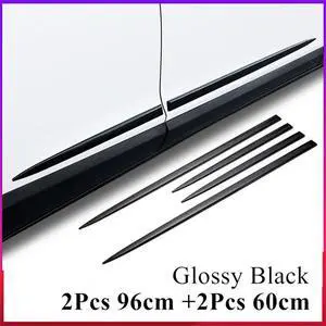 Paiying 4Pcs  Car SUV Door Cover Strip Side Skirt Body Trim Kit Glossy Black US
