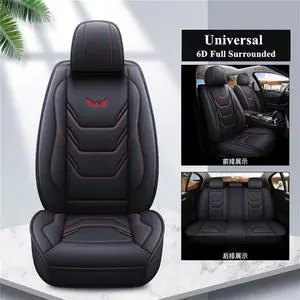 Acaigel Black Leatherette Car Seat Covers Full Surrounded 5-Seats Cushion Pad Acaigel Black Leatherette Car Seat Covers Full Surrounded 5-Seats Cushion Pad