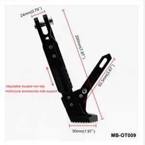 Acaigel Adjustable Black CNC Scooter Moped Bike Side Kick Stand Leg 165mm-235mm USA Ship