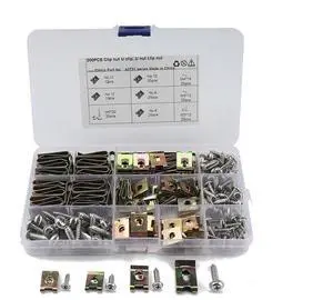 Acaigel 200Pcs Self Tapping Fastener U Clip Screws Stainless Car Motorcycle Accessories