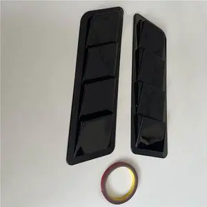 Paiying Pair  Car Hood Vent Scoop Decorative Cover Trim Glossy Black USA Stock