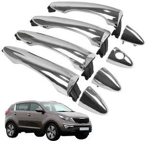 Acaigel 4Pcs Chrome Door Handle Outside Front+Rear Left+Right For Kia Sportage 2011-2016