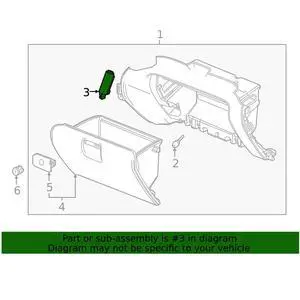 Yingshan For 2018-2023 Traverse Glove Box Door Dampner #13427447 Yingshan For 2018-2023 Traverse Glove Box Door Dampner #13427447
