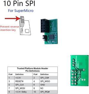 TPM 2.0 Safety Module 10 Pin SPI Trusted Platform For SuperMicro AOM-TPM-9670H