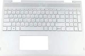 For Envy X360 15-BP Backlit Palmrest Cover Top Keyboard Silver 934640-001