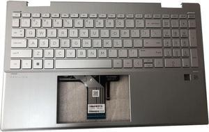 for Pavilion x360 15-ER Palmrest Fingerprint US Keyboard Backlit M45130-001