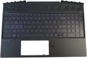 for Gaming Pavilion 15-DK 15-DK0126TX TPN-C141 Palmrest Upper Case Touchpad with Backlight Keyboard, Compatible with L57596-001 Purple