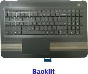Laptop Replacement Keyboard Pavilion 15-AU 15-AW US Layout Palmrest Upper Cover Case 856028-001 Backlit TouchPad